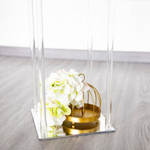 16" Clear Acrylic Flower Stand, Decorative Vase Table Centerpiece