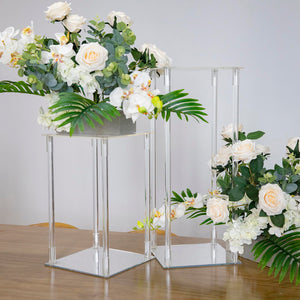 16" Clear Acrylic Flower Stand, Decorative Vase Table Centerpiece
